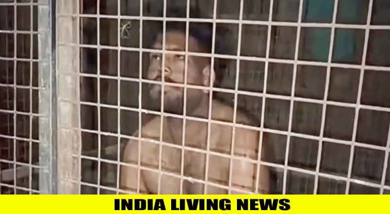टिप्पर पलटने के बाद ड्राइवर को कुत्ते के पिंजरे में बंद किया , वीडियो हुआ वायरल 
