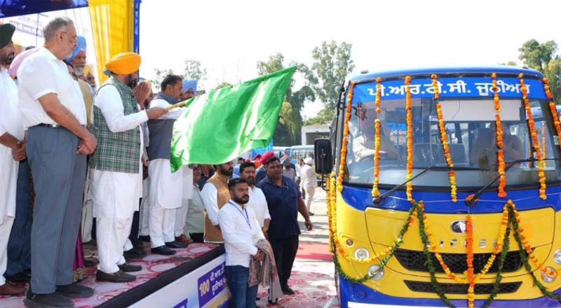 CM भगवंत मान ने पीआरटीसी की 100 नई जूनियर बसों को दी हरी झंडी 