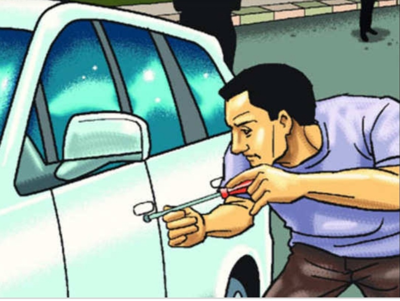 the young man stole the start standing Innova in jalandhar , took the elderly woman sitting inside on the way