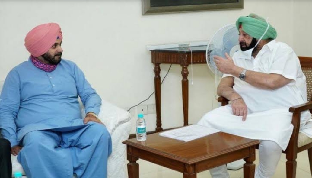 Punjab Congress President Navjot Sidhu meets CM Captain Amarinder Singh