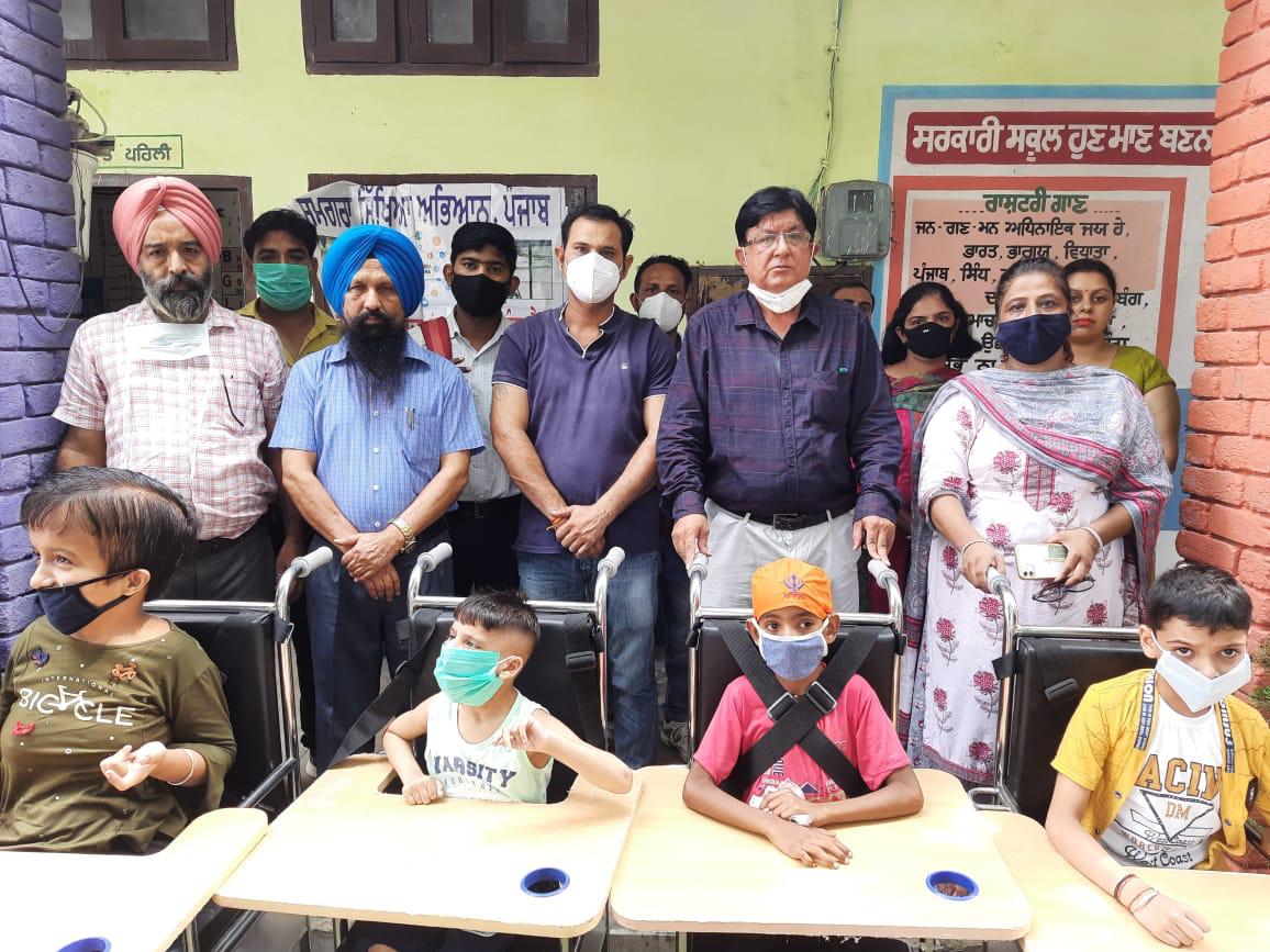 Goods distribution camp of differently abled children organized by Samagra Shiksha Abhiyan Jalandhar