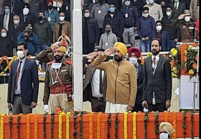 Punjab Chief Minister Charanjit Singh Channi hoisted the tricolor in Jalandhar on Republic Day
