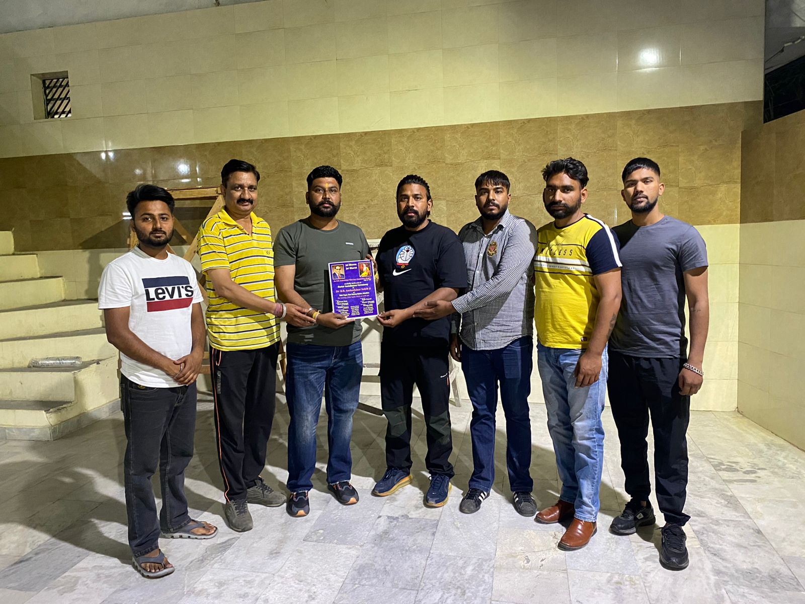 Invitation letter was given to Vijay Atwal, head of Bhagwan Valmiki Youth Seva Dal, on the installation of the statue of Dr. Bhimrao Ambedkar on April 24.