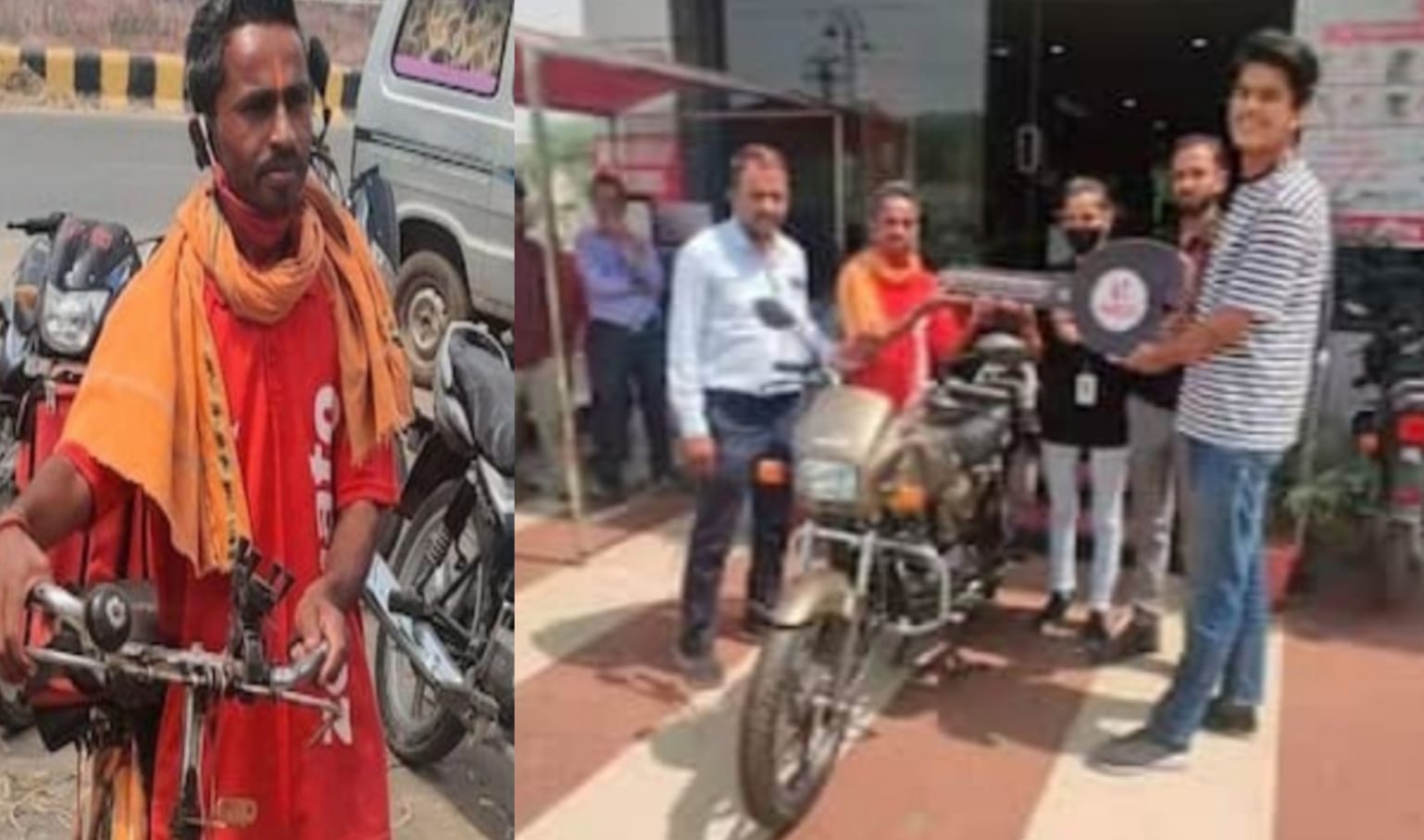 Zomato Boy arrived to order by bicycle in the scorching sun, then the customer gave him such a big gift