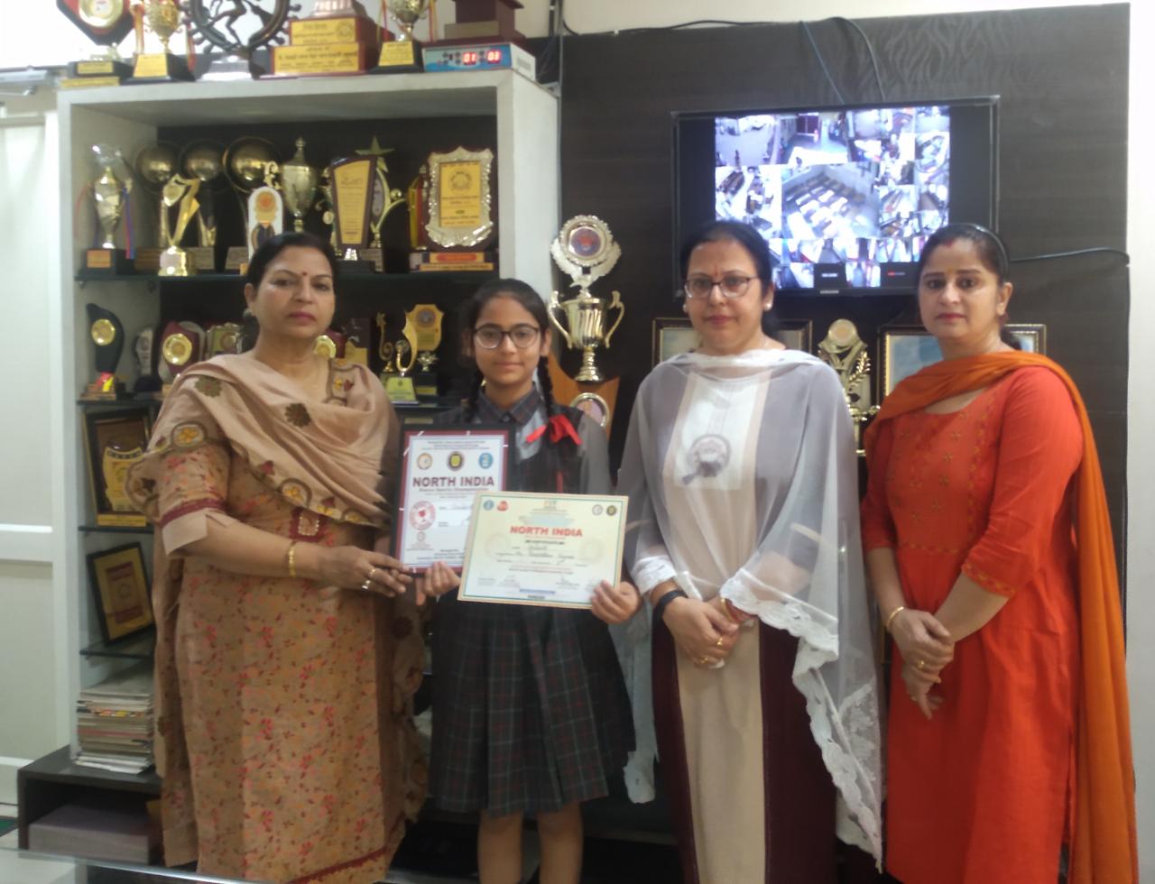 Excellent performance of a promising student of Shiv Jyoti Public School in the competition 'North India Dance Sports Championship'