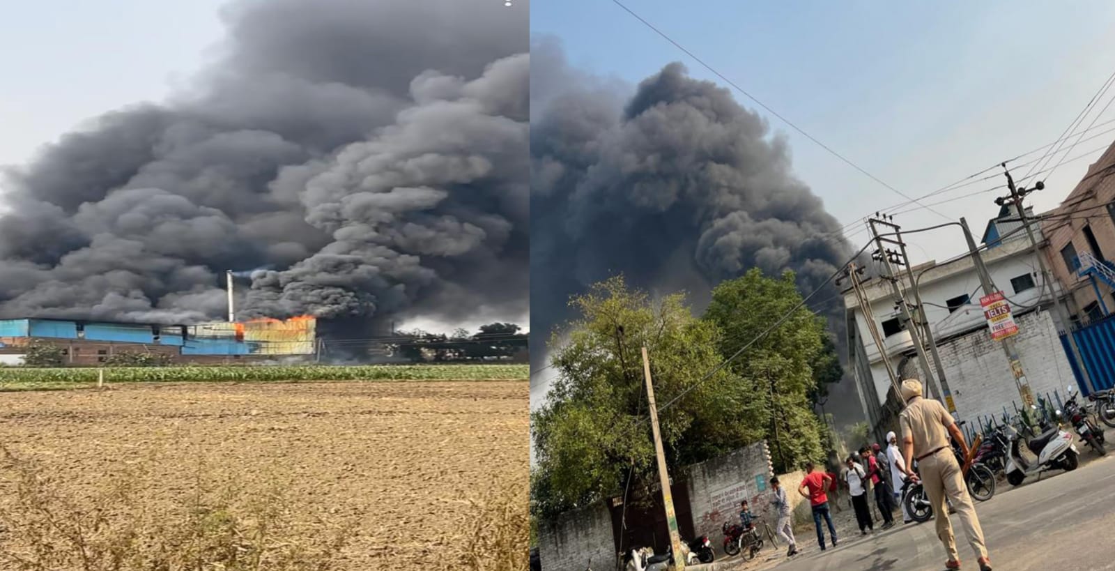 A terrible fire broke out in the factory in Sangal Sohal, Jalandhar, many workers trapped inside