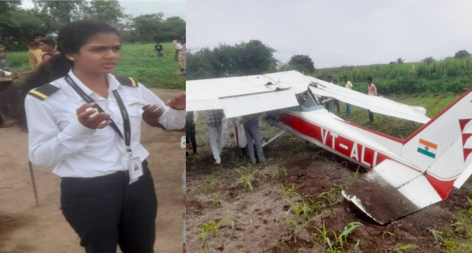 Plane crashes in Pune, falls in field, plane split into two pieces