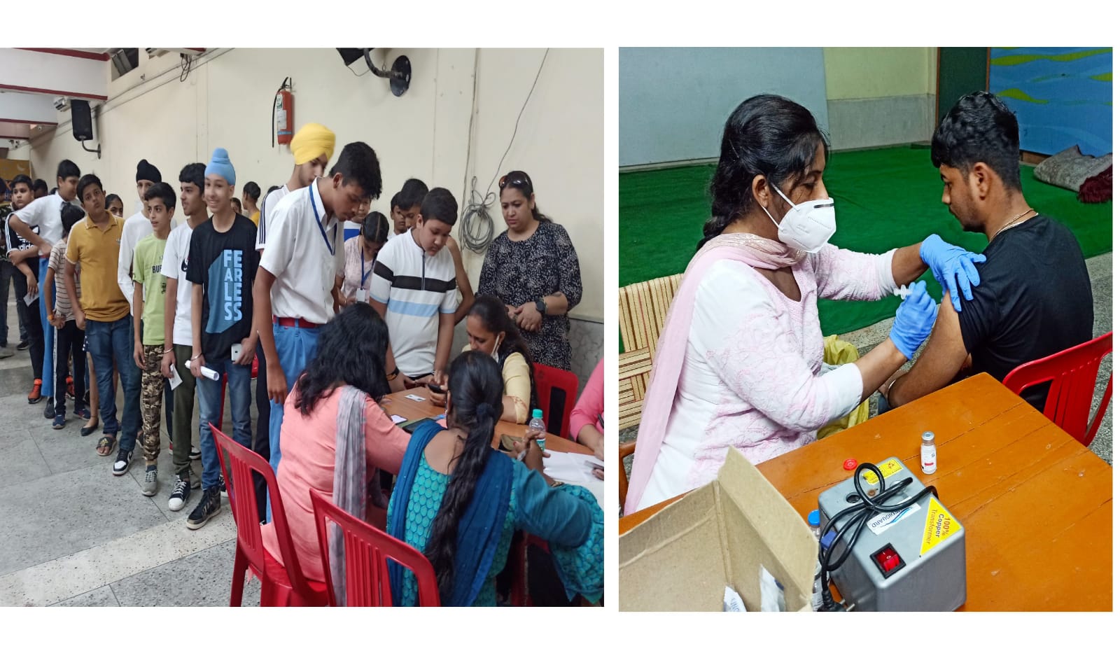 Organized anti-corona vaccination camp at St.joseph's boys school Jalandhar