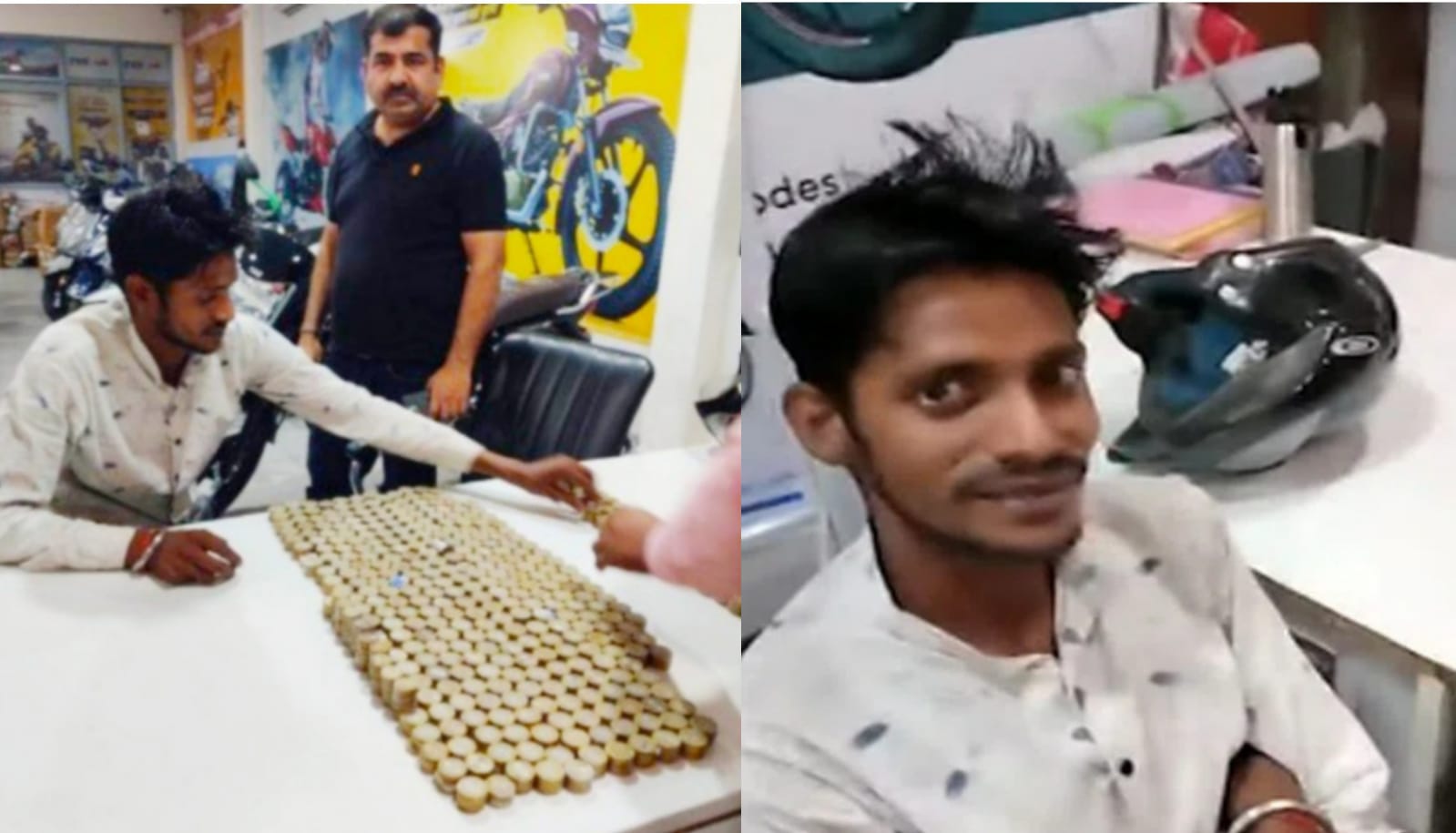 After collecting 10-10 coins and filling them in the sack, a person reached to buy scooty