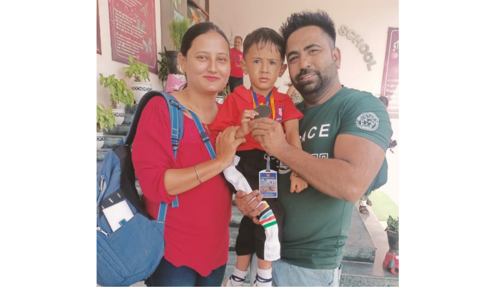 3 year old Samarth won bronze medal in school athletic meet