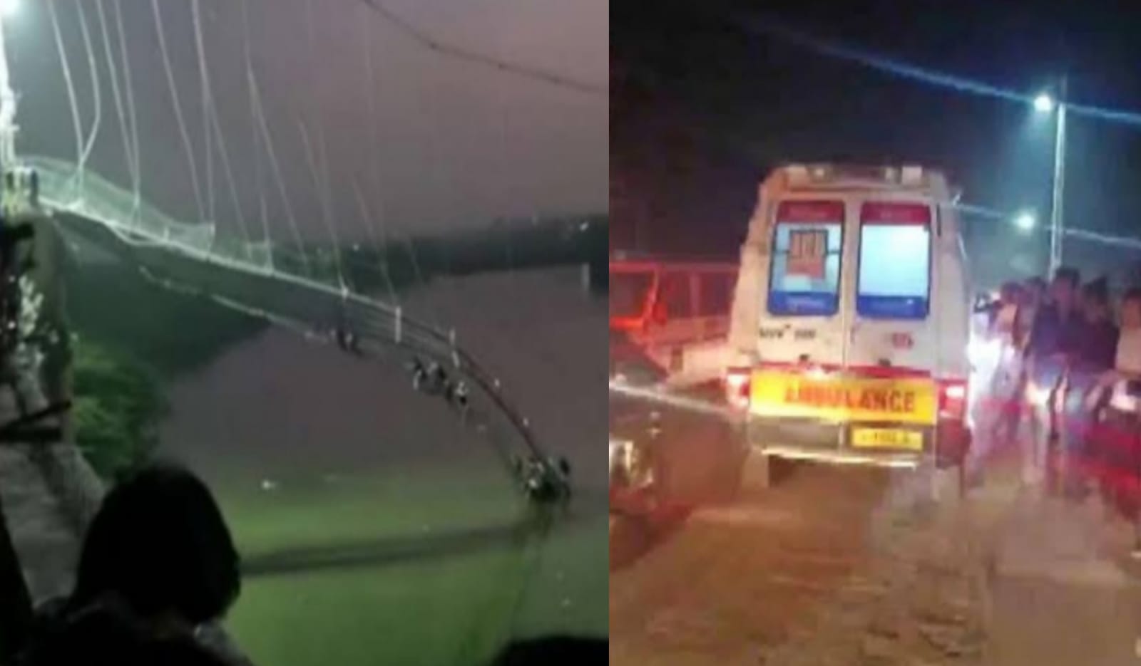 Cable suspension bridge collapses in Gujarat's Morbi, 400 people fall into the river, 60 dead