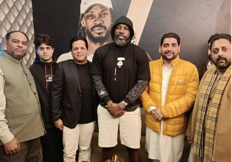 West Indies cricket player Chris Gayle reached Jalandhar