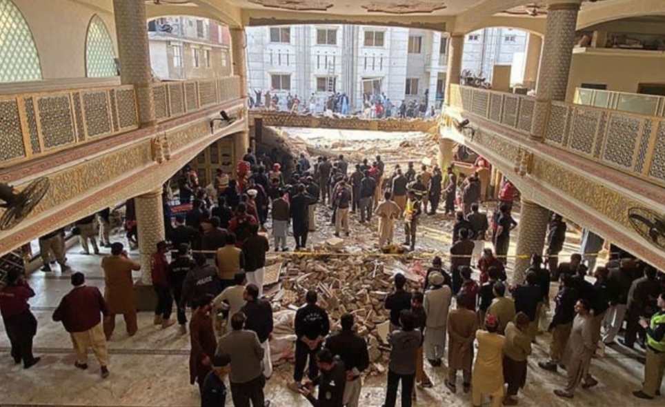 blast inside mosque in Peshawar, 61 killed, around 150 injured