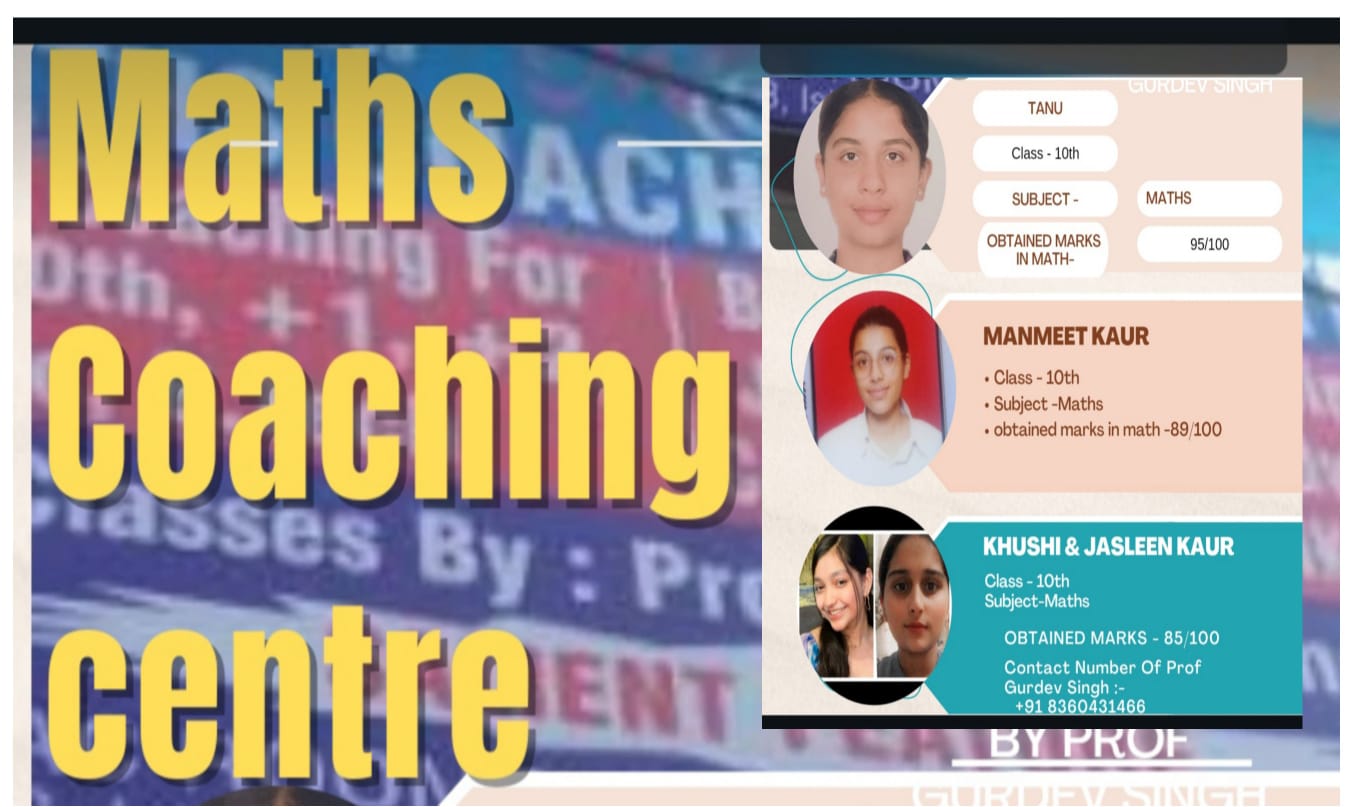 Students of Maths Coaching Center Jalandhar scored good marks in 10Th CBSE board, brought laurels to their parents