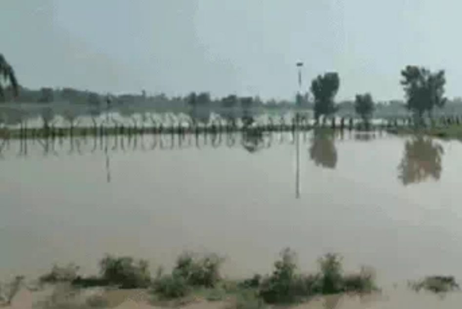 This border of Punjab was submerged due to the breaking of the dam near the border in Pakistan