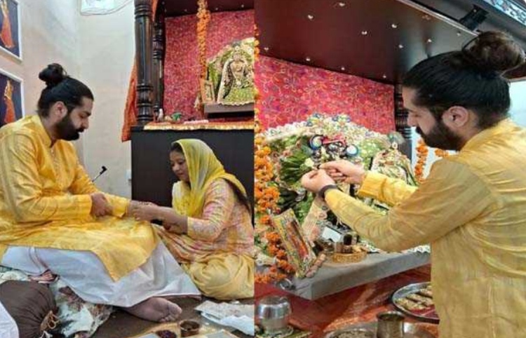 Rakhi festival celebrated in Shri Hit.Ladli Kunj temple