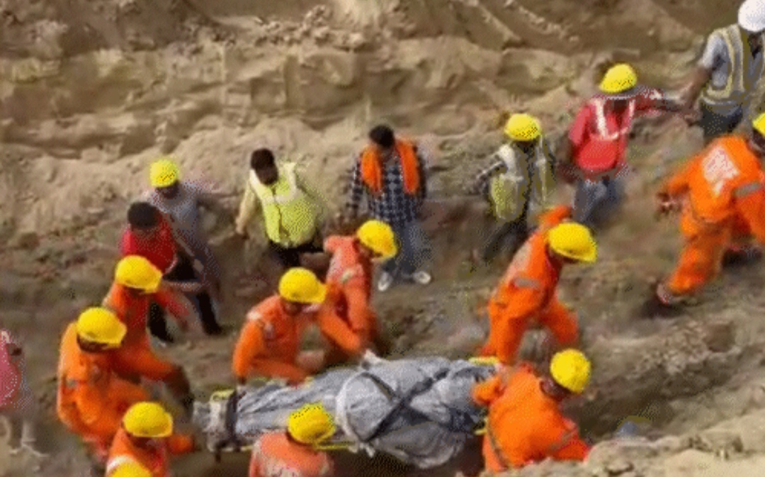 The body of a person buried in a borewell in Jalandhar was found after 45 hours.