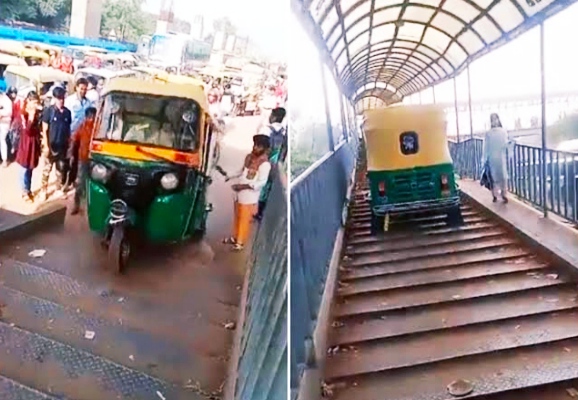 Auto driver did this stunt to avoid traffic jam, video went viral