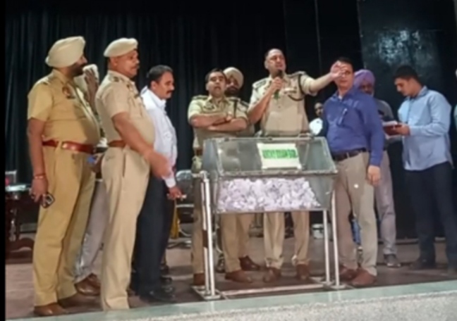 Lucky draws were held for the firecracker shops in Burlton Park, Jalandhar.