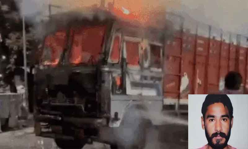 Punjab: Truck caught fire on National Highway, driver burnt alive
