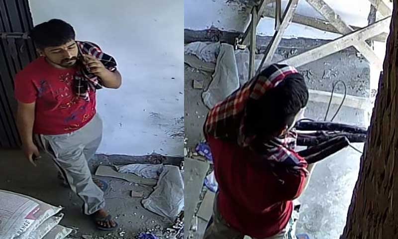 जालंधर में दुकान की छत से AC की पाइप चोरी , CCTV में घटना कैद