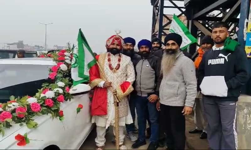 पंजाब बंद की काल का दूल्हे ने भी किया समर्थन
