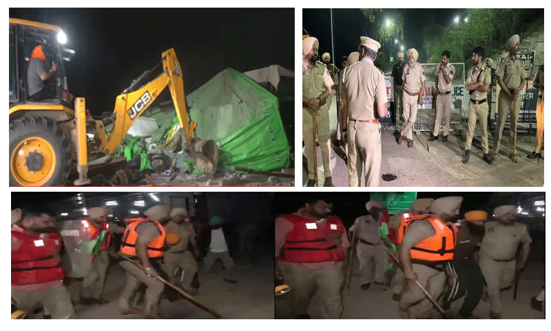 Breaking News : शंभू और खनौरी बॉर्डर पर पंजाब पुलिस का बुलडोजर एक्शन, 200 के करीब किसान हिरासत में