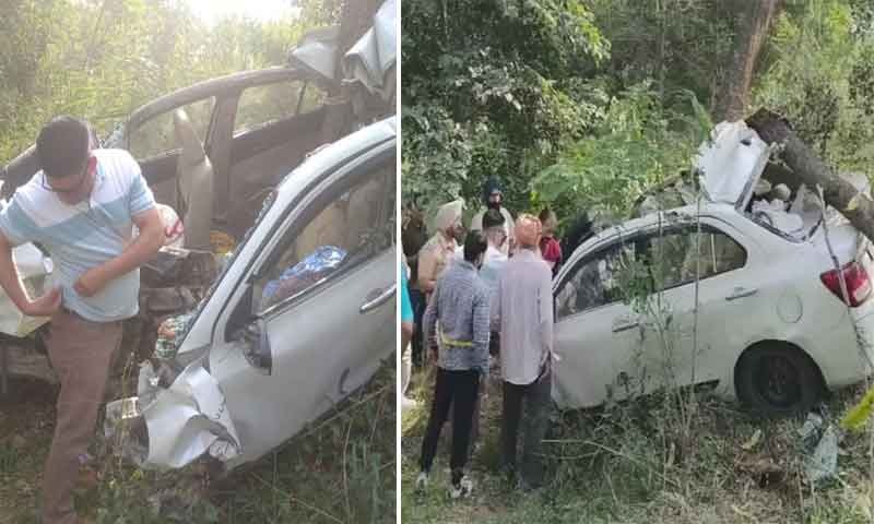खाटूश्याम जा रहे सेना के अधिकारी की कार का भयानक एक्सीडेंट , कार के हुए दो टुकड़े