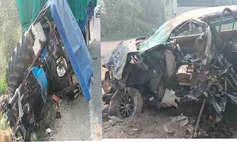 फगवाड़ा में इनोवा और ट्रॉली में भीषण टक्कर, वाहनों के परखच्चे उड़े