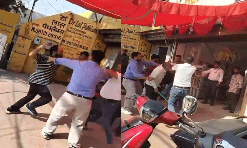 जालंधर में प्रॉपर्टी डीलर और सैनेटरी कारोबारी में हाथापाई , खूब चले लात-घूसे