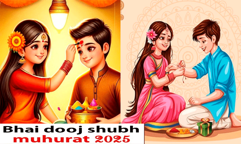 Bhai dooj shubh muhurat 2025 : जाने भाई दूज पर तिलक लगाने का शुभ मुहूर्त