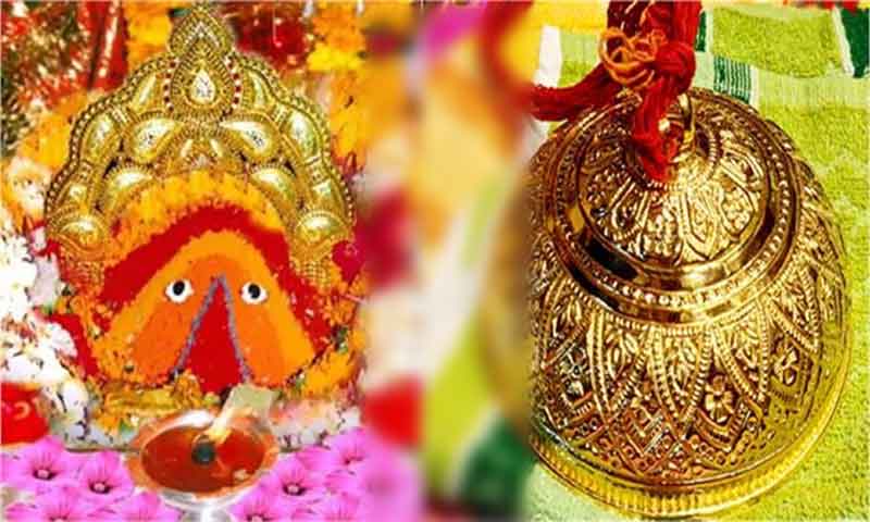 मां चिंतपूर्णी के दरबार में मुराद पूरी होने पर श्रद्धालु ने अर्पित किया 11 तोले सोने का छत्र