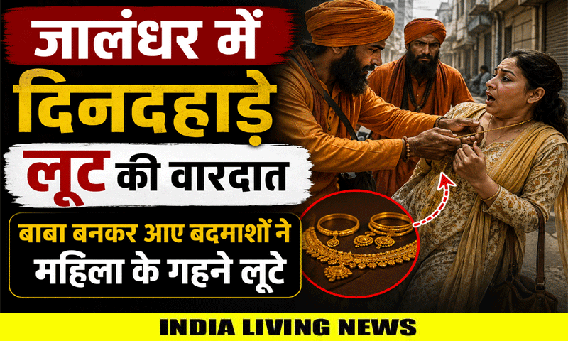 जालंधर में दिनदहाड़े लूट की वारदात : बाबा बनकर आए बदमाशों ने महिला के गहने लूटे