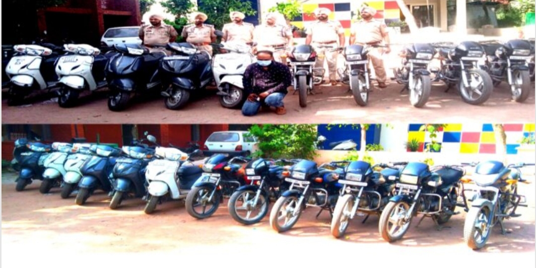 You are currently viewing पुलिस ने चोरी की 5 एक्टिवा व 6 मोटरसाइकिल सहित 1 आरोपी को किया गिरफ्तार