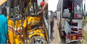 Read more about the article लुधियाना में स्कूल बस और पीआरटीसी की बस में टक्कर, यात्रियों समेत 15 बच्चे घायल