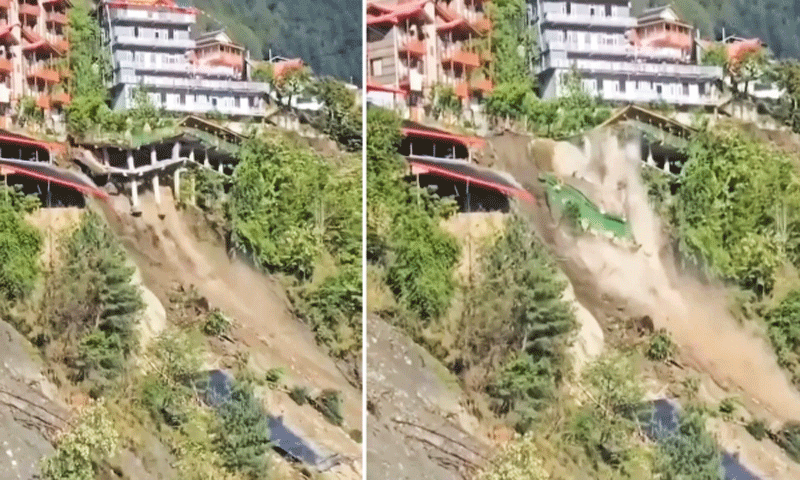 Himachal News : कुल्लू में भारी भूस्खलन, भरभराकर गिर गया रिहायशी भवन